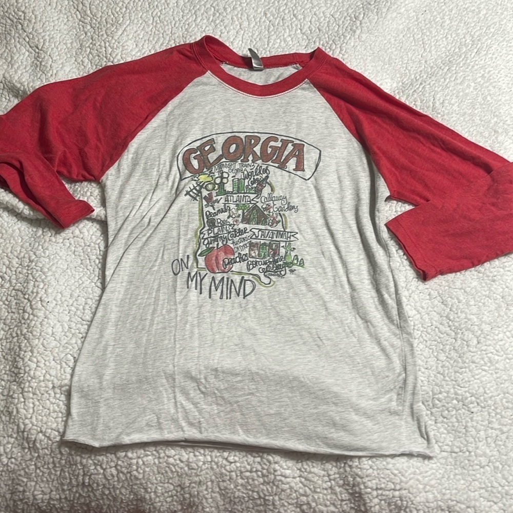 Soft Georgia map 3/4 sleeve shirt S